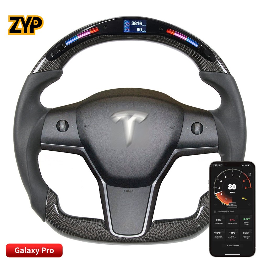 11 ZYP Led Light Up Steering Wheel for Tesla Tesla Model 3/Y 2017-2022 - Image 1