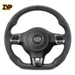ZYP Carbon Fiber Steering Wheel for GOLF MK6 GTI R Jetta W/PURPLE STRIPE Polo GTI VW Golf MK6 EOS Jetta MK6 Tiguan CC Golf/MK6 Jetta Polo Bora