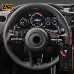 ZYP  Carbon Fiber LED Magnetic Paddle Shifters For Nissan Micra VERSA FAIRLADY Rogue Teana X-trail Altima Mobile Phone Connection APP Control